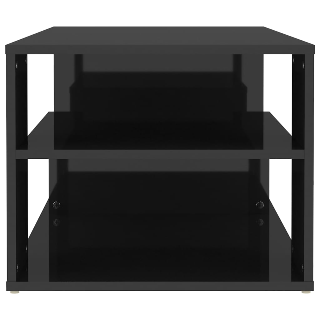 vidaXL magasfényű fekete forgácslap dohányzóasztal 100 x 50 x 40 cm