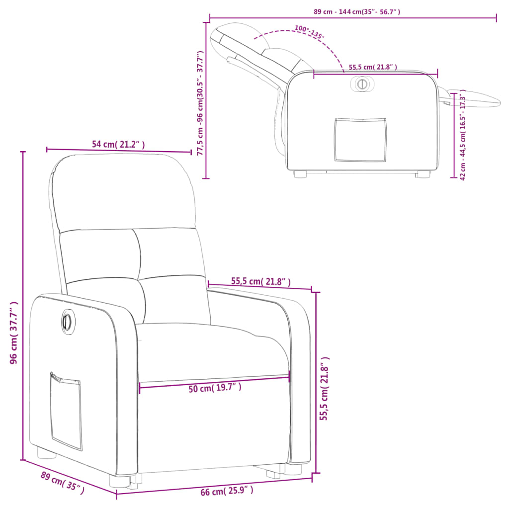 vidaXL elektromos felállást segítő sötétzöld szövet dönthető fotel