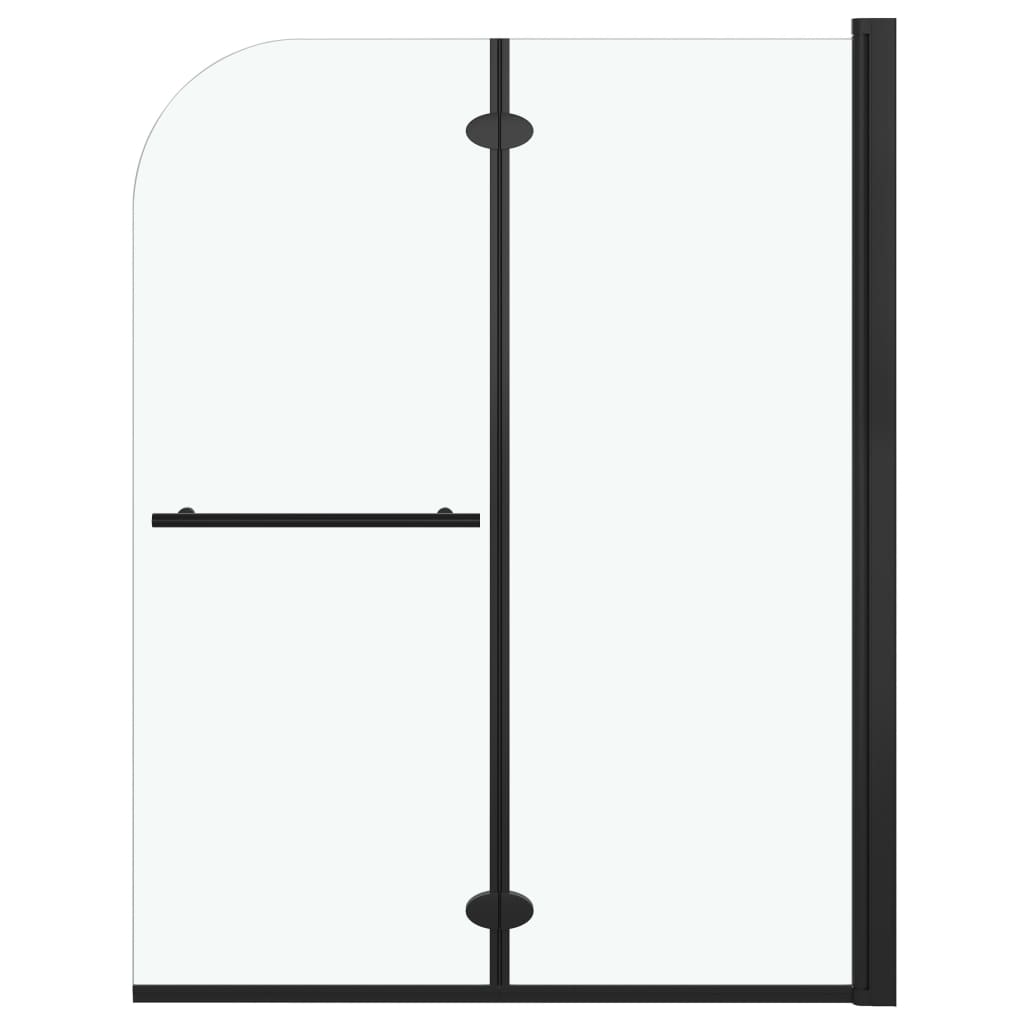 vidaXL 2 paneles fekete ESG zuhanykabin összecsukható ajtóval 95x140cm