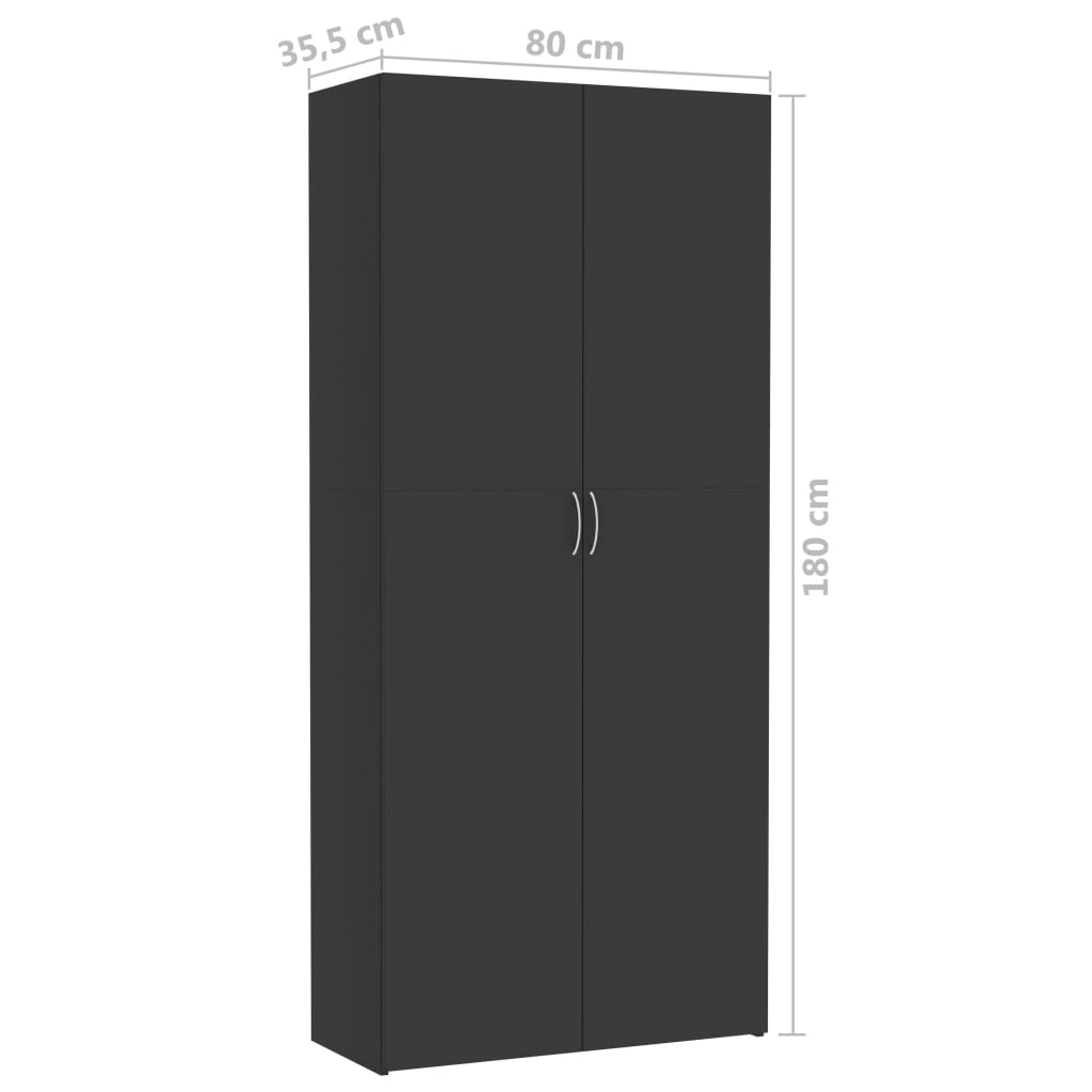 vidaXL szürke forgácslap tárolószekrény 80 x 35,5 x 180 cm