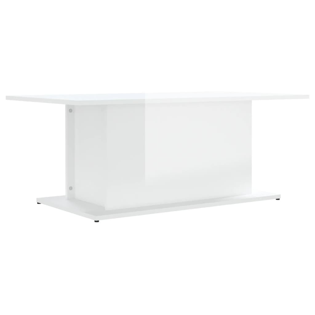 vidaXL magasfényű fehér forgácslap dohányzóasztal 102 x 55,5 x 40 cm