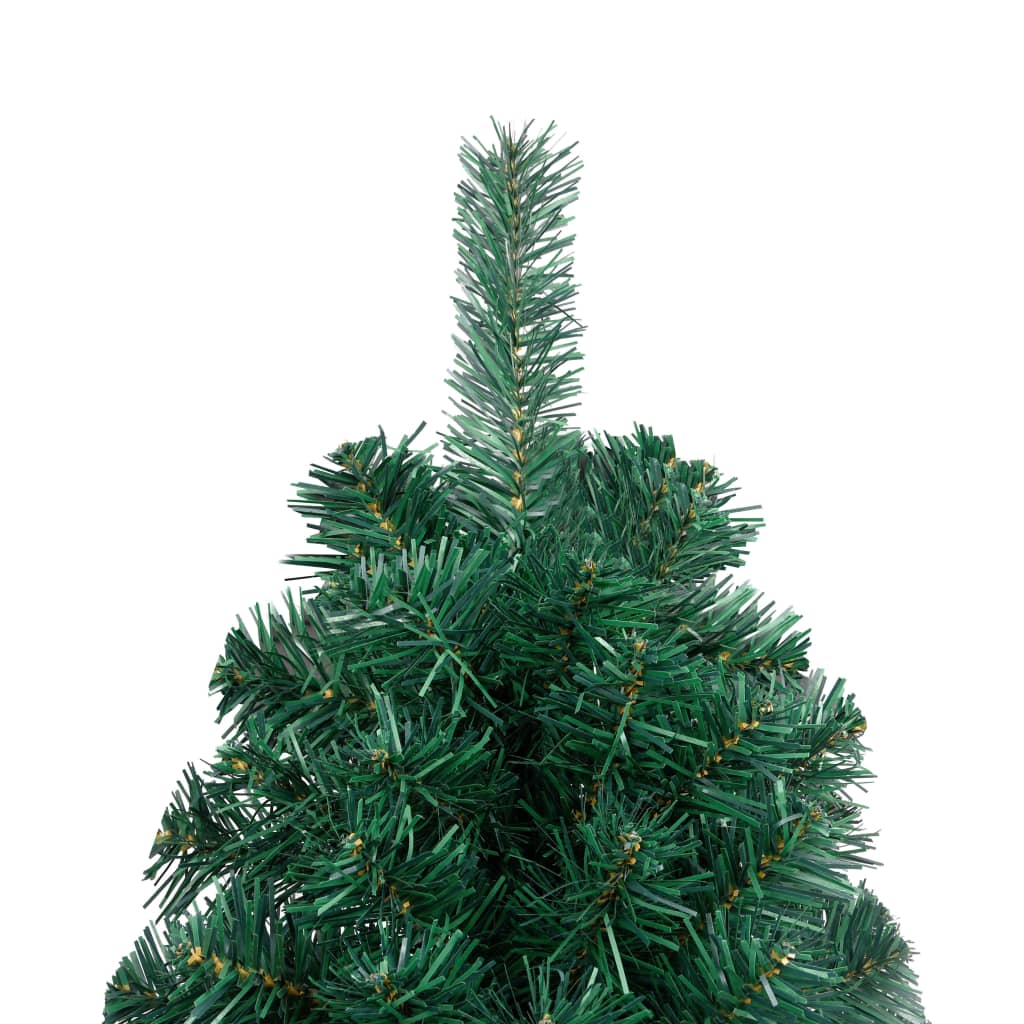 vidaXL zöld PVC megvilágított fél műkarácsonyfa állvánnyal 120 cm
