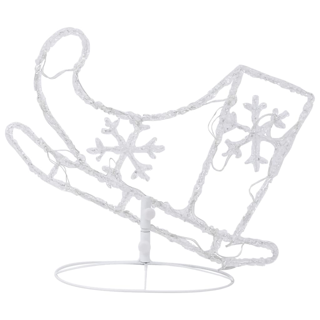 vidaXL hideg fehér akril karácsonyi repülő rénszarvas/szán 260x21x87cm