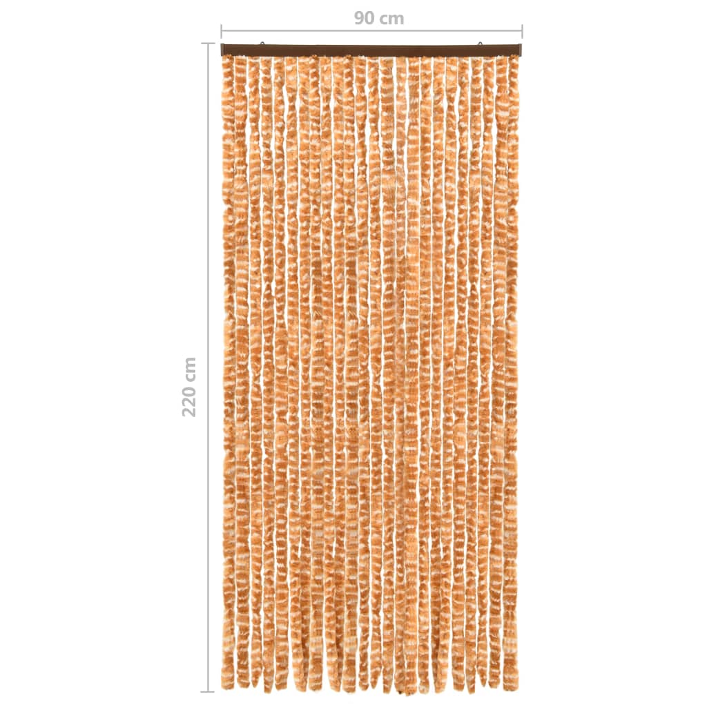 vidaXL okkersárga és fehér zsenília rovarfüggöny 90 x 220 cm