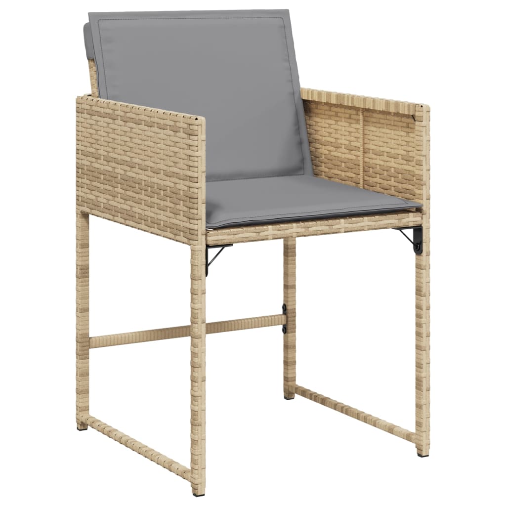 vidaXL 4 db vegyes bézs polyrattan kerti szék párnával