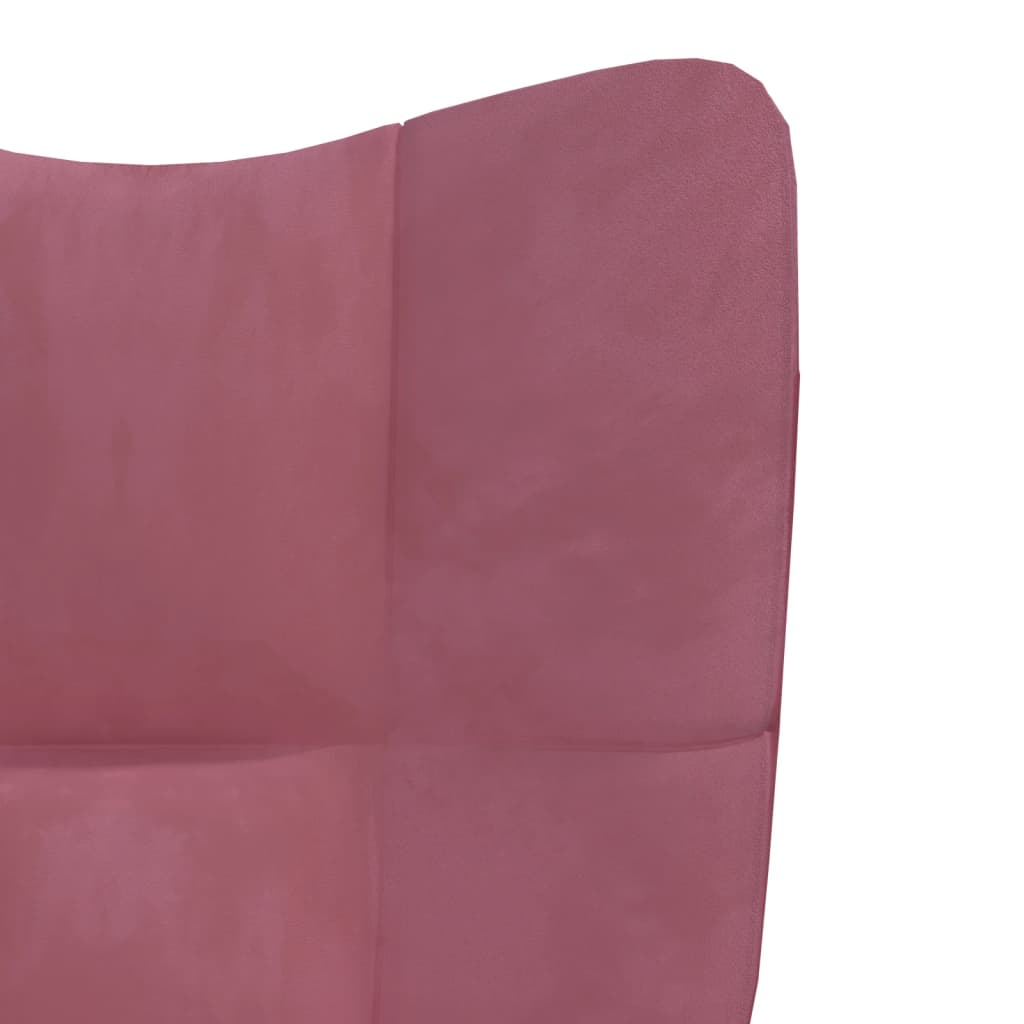vidaXL rózsaszín bársony pihenőszék lábtartóval