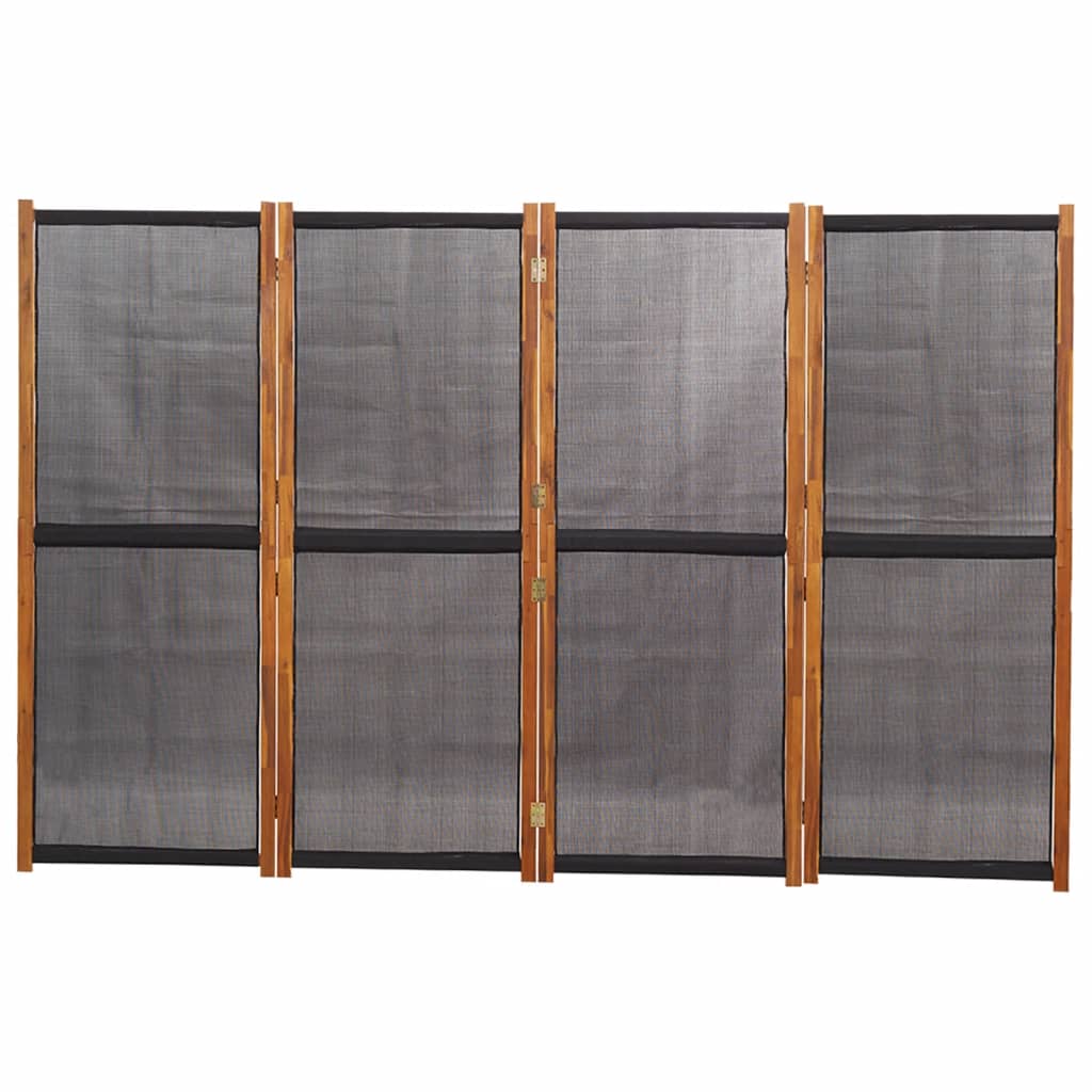 vidaXL fekete 4 paneles térelválasztó 280x180 cm