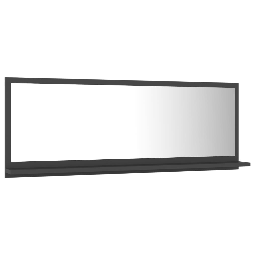 vidaXL szürke forgácslap fürdőszobai tükör 100 x 10,5 x 37 cm