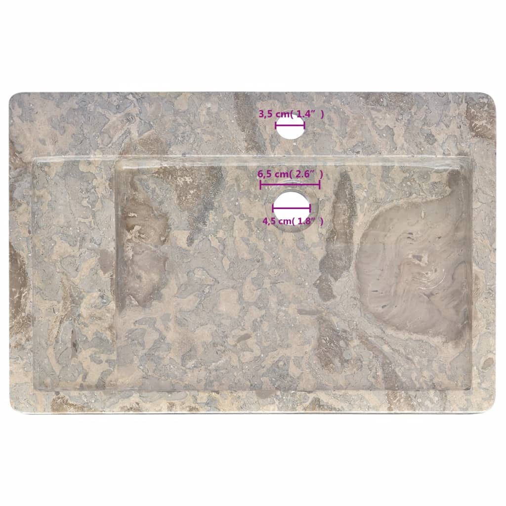 vidaXL szürke márvány mosdókagyló 58 x 39 x 10 cm
