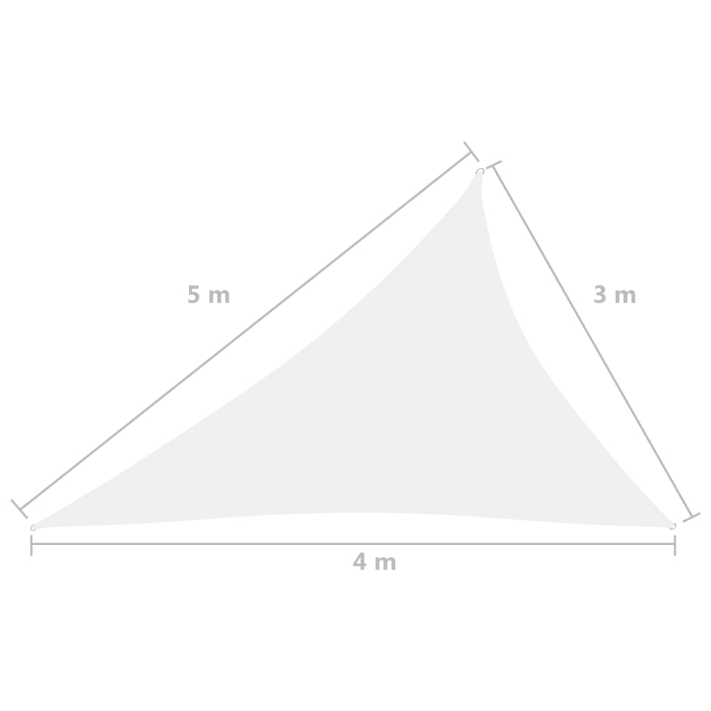 vidaXL fehér háromszögű oxford-szövet napvitorla 3 x 4 x 5 m