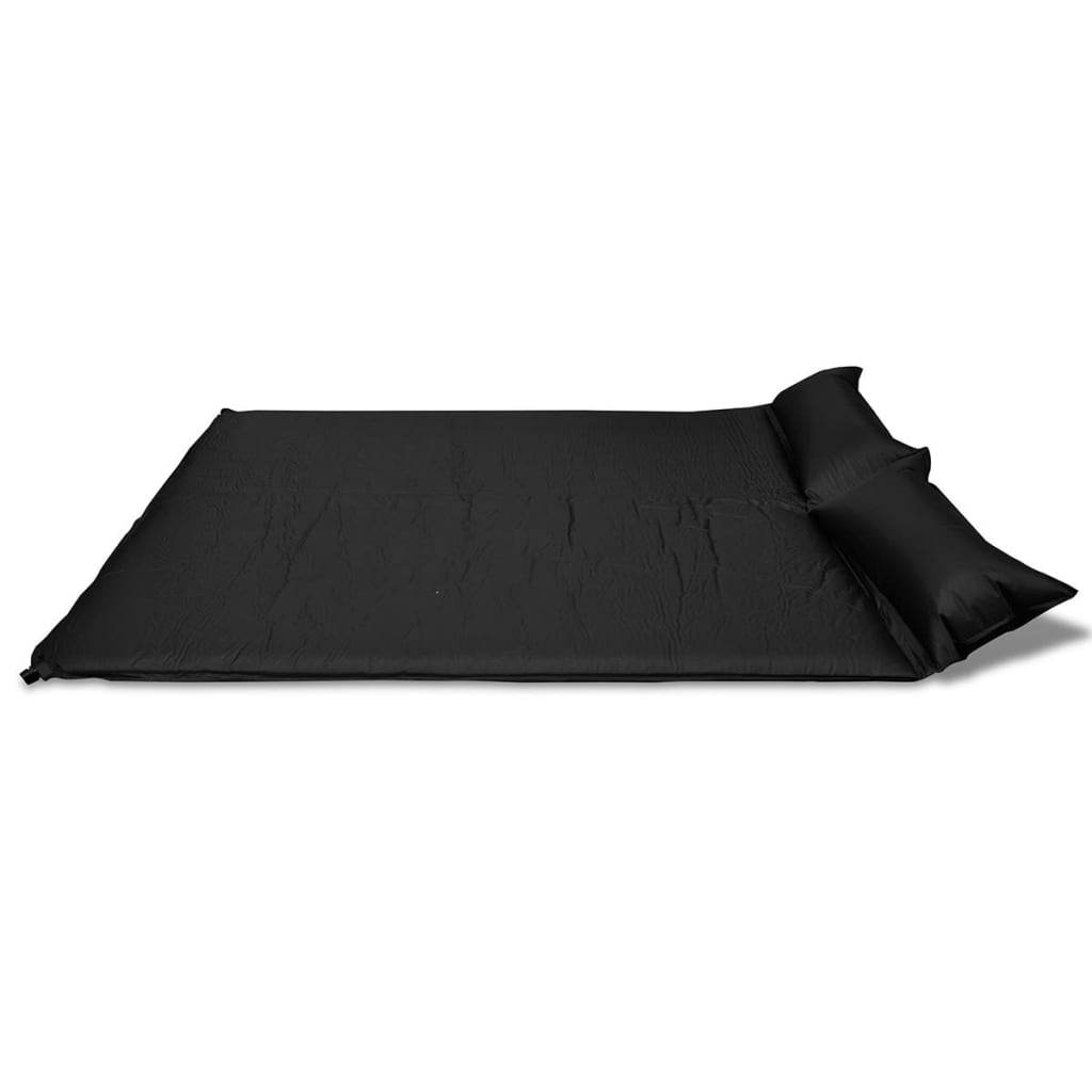 Fekete kétszemélyes önfelfújó matrac 190 x 130 x 5 cm
