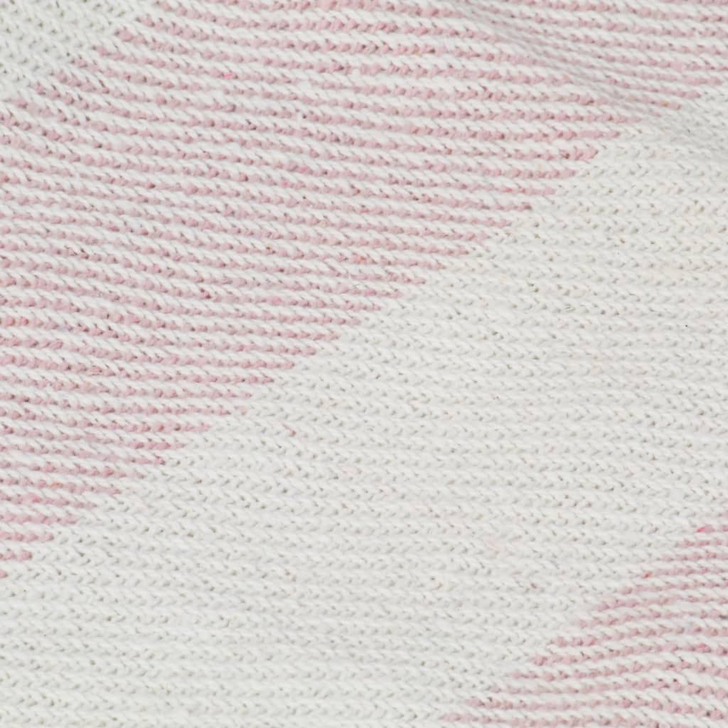 vidaXL fakó rózsaszín csíkos pamutpléd 220 x 250 cm