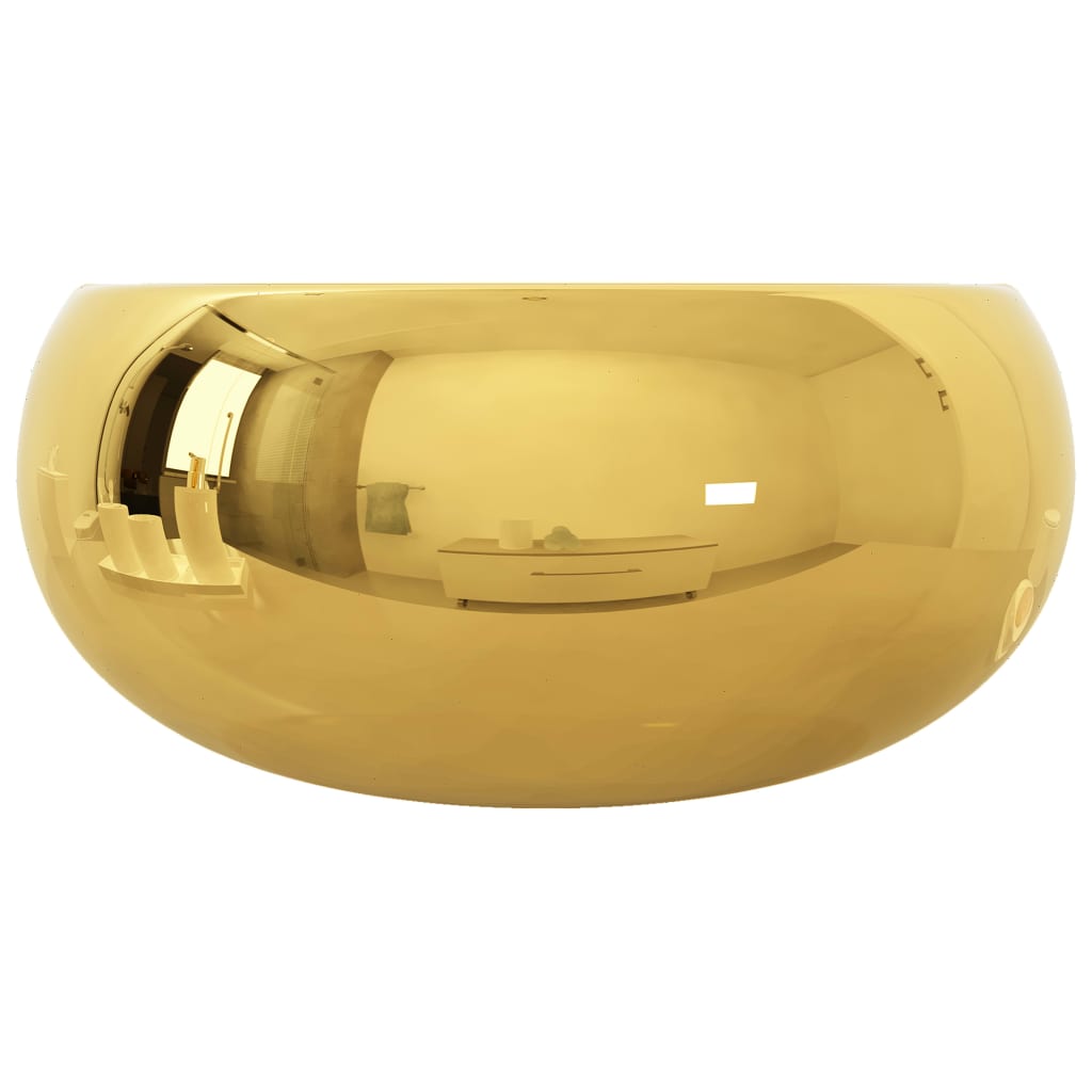 vidaXL aranyszínű kerámia mosdókagyló 40 x 15 cm