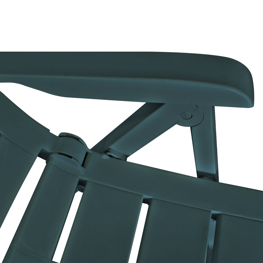 vidaXL 2 db zöld dönthető műanyag kerti szék