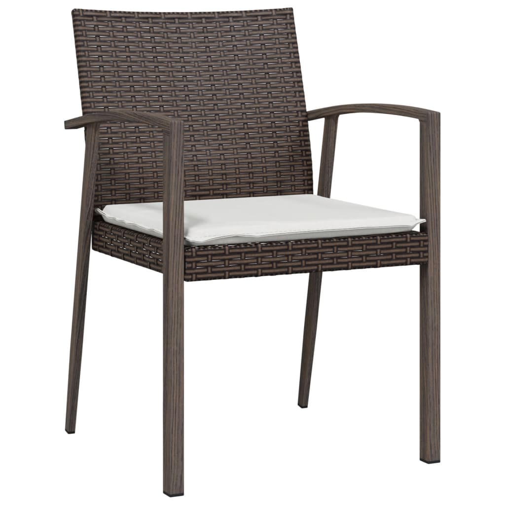 vidaXL 4 db barna polyrattan kerti szék párnával 56,5x57x83 cm