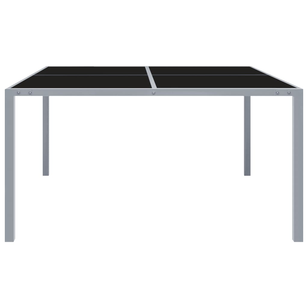 vidaXL szürke acél és üveg kerti asztal 130 x 130 x 72 cm
