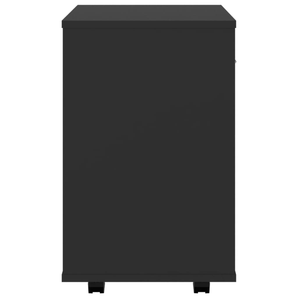 vidaXL fekete forgácslap kerekes szekrény 46x36x59 cm