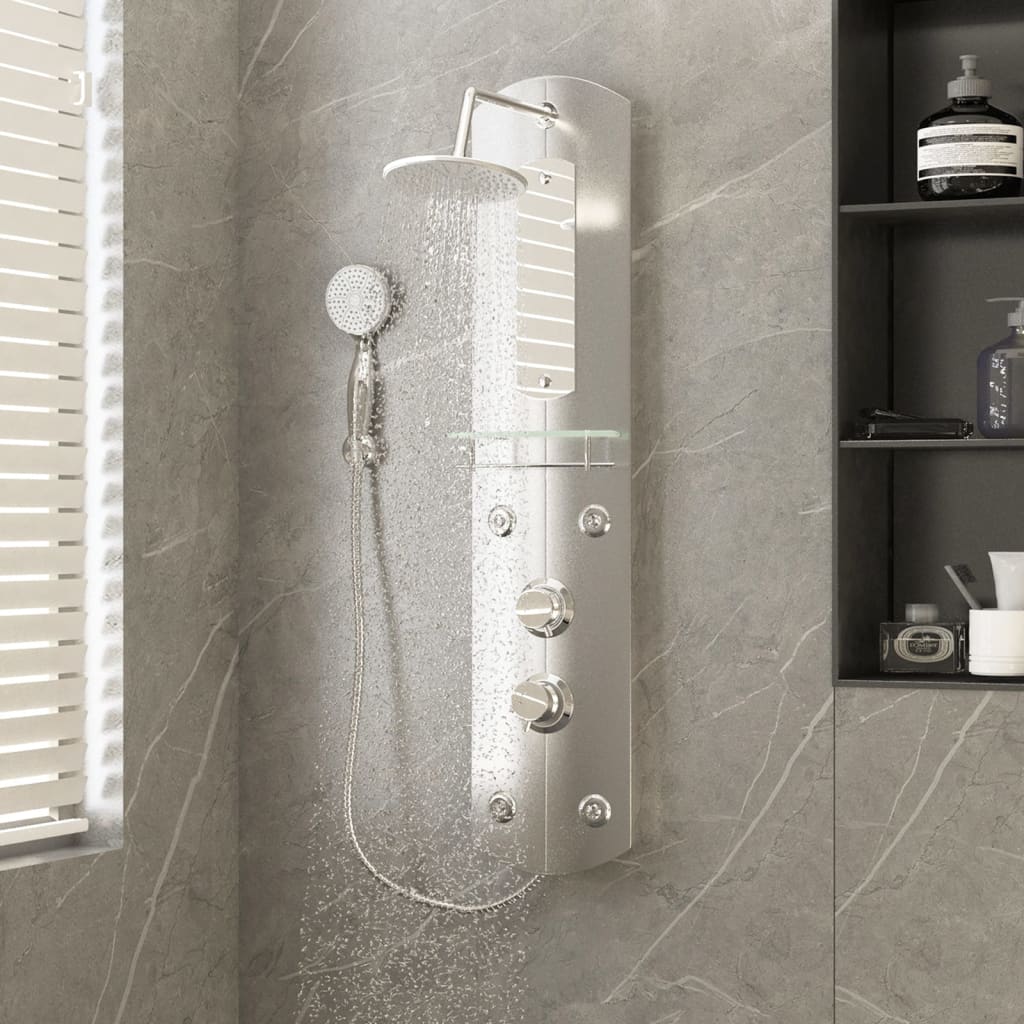 vidaXL ezüstszínű zuhanypanel 25 x 43 x 110 cm