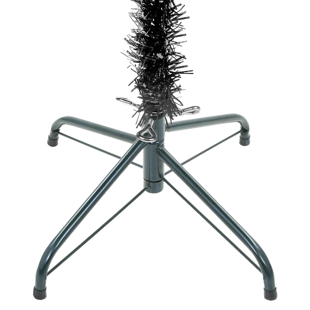 vidaXL fekete megvilágított vékony karácsonyfa gömb szettel 210 cm