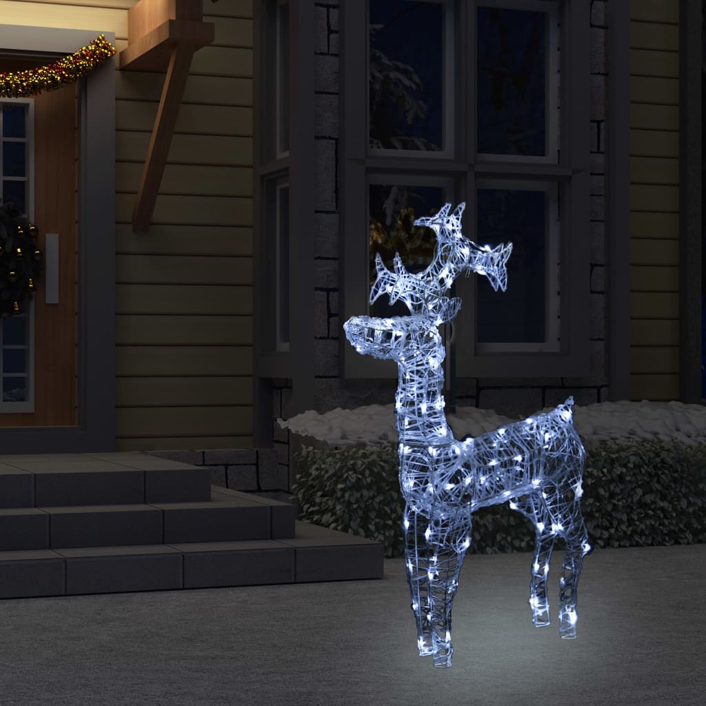 vidaXL akril rénszarvas karácsonyi dekoráció 90 LED-del 60x16x100 cm