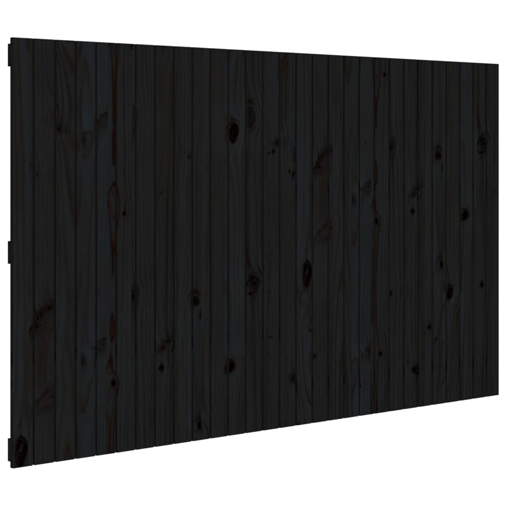 vidaXL fekete tömör fenyőfa fali fejtámla 185 x 3 x 110 cm