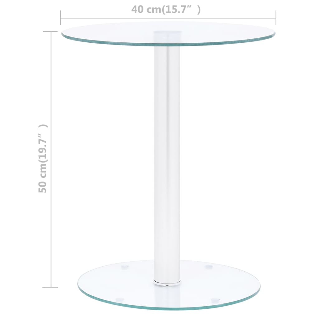 vidaXL átlátszó edzett üveg dohányzóasztal 40 cm