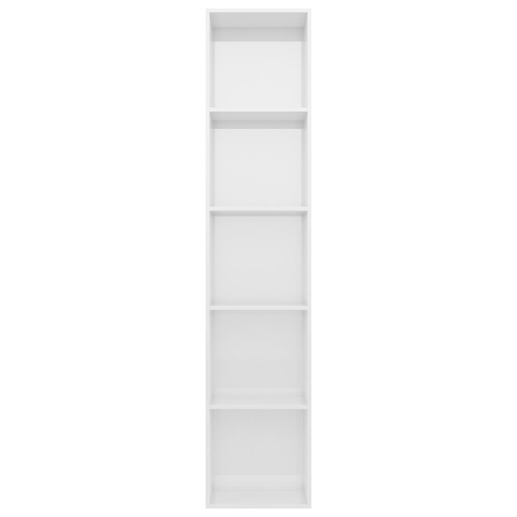vidaXL magasfényű fehér forgácslap könyvszekrény 40 x 30 x 189 cm
