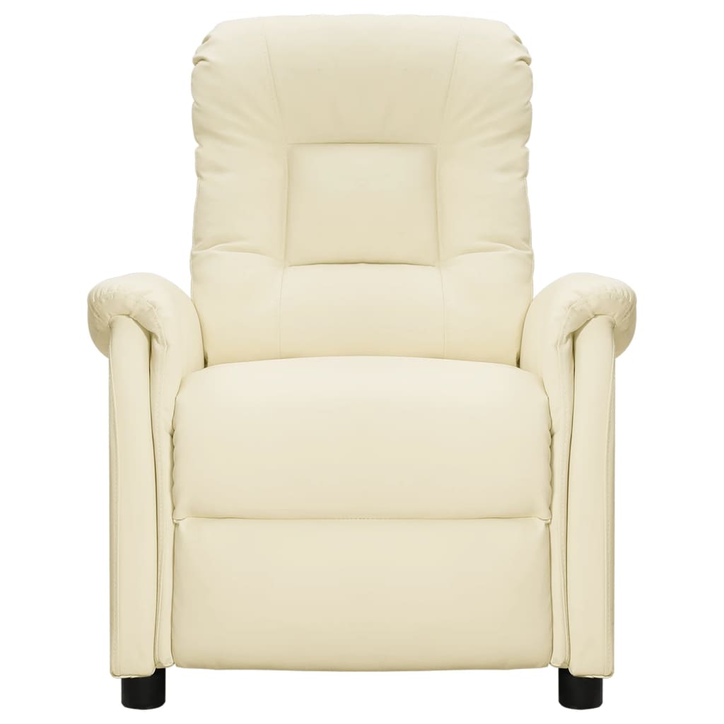 vidaXL krémszínű műbőr dönthető szék