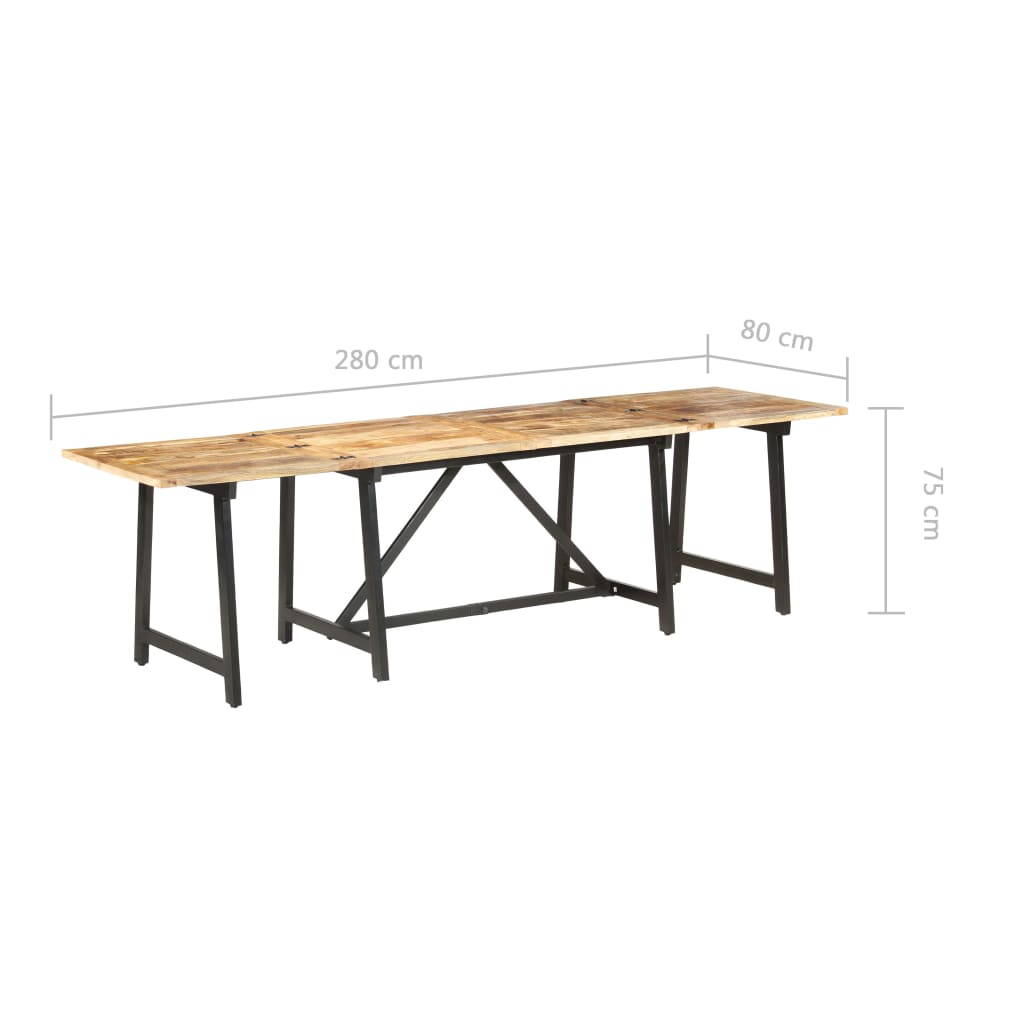 vidaXL tömör mangófa kihúzható étkezőasztal 280 x 80 x 75 cm