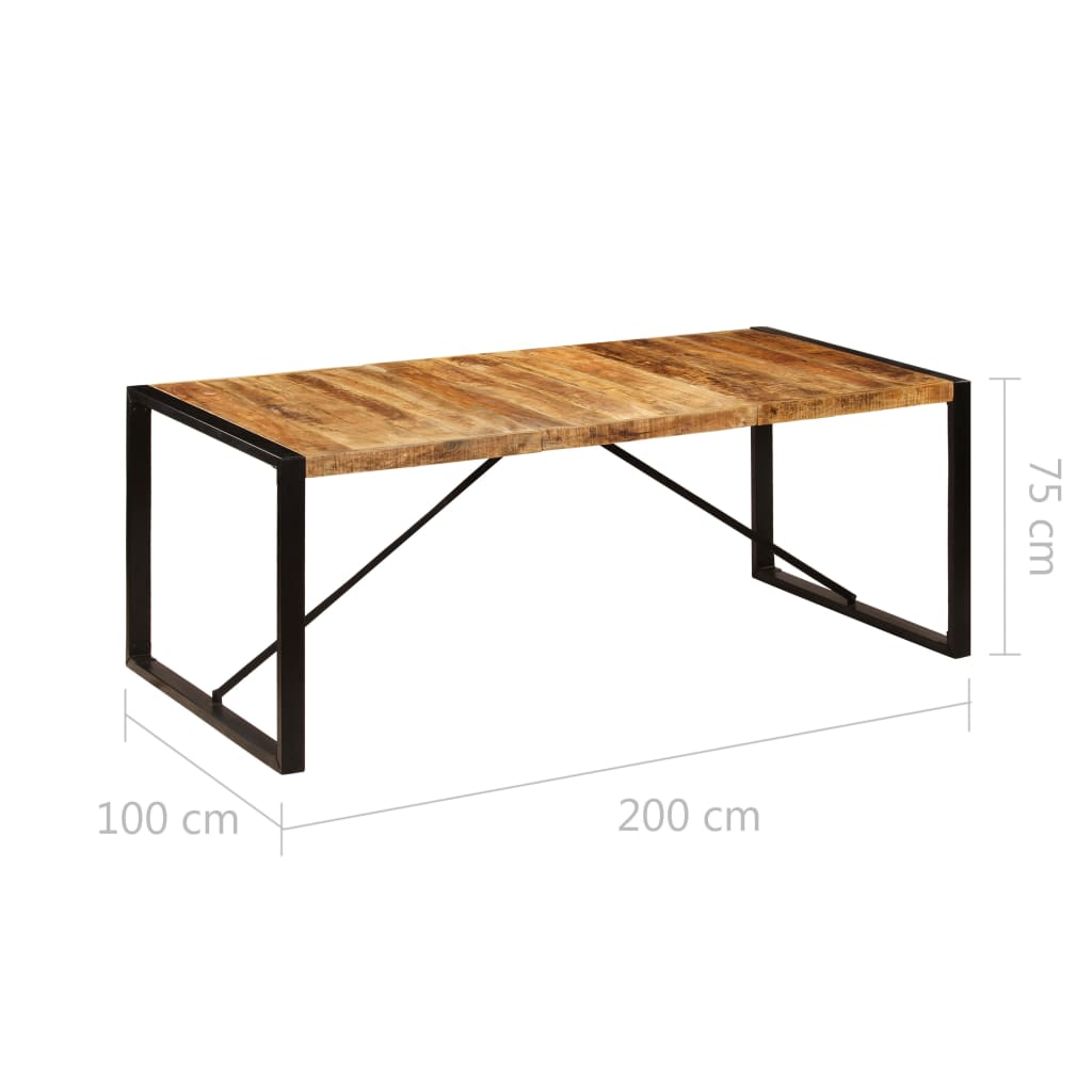vidaXL tömör mangófa étkezőasztal 200 x 100 x 75 cm