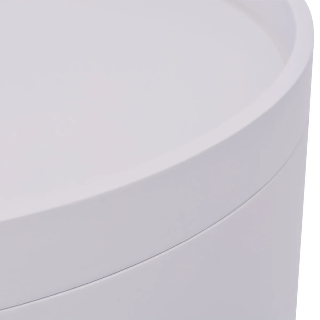 vidaXL 39,5x44,5 cm kerek kisasztal tálaló tálcával fehér
