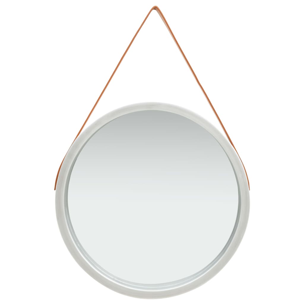 vidaXL ezüstszínű fali tükör pánttal 60 cm