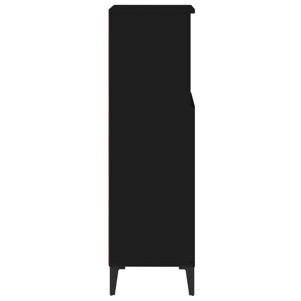 vidaXL fekete szerelt fa fürdőszobaszekrény 30 x 30 x 100 cm