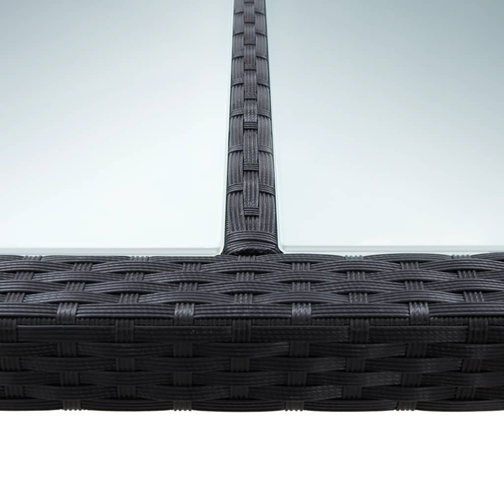 vidaXL fekete polyrattan kültéri étkezőasztal 200 x 150 x 74 cm