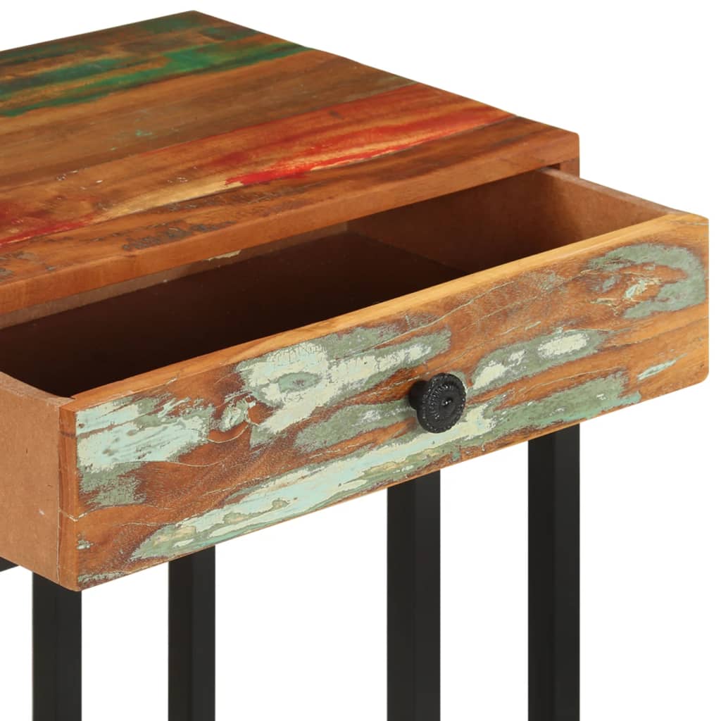vidaXL U-alakú tömör újrahasznosított fa kisasztal 45 x 30 x 61 cm