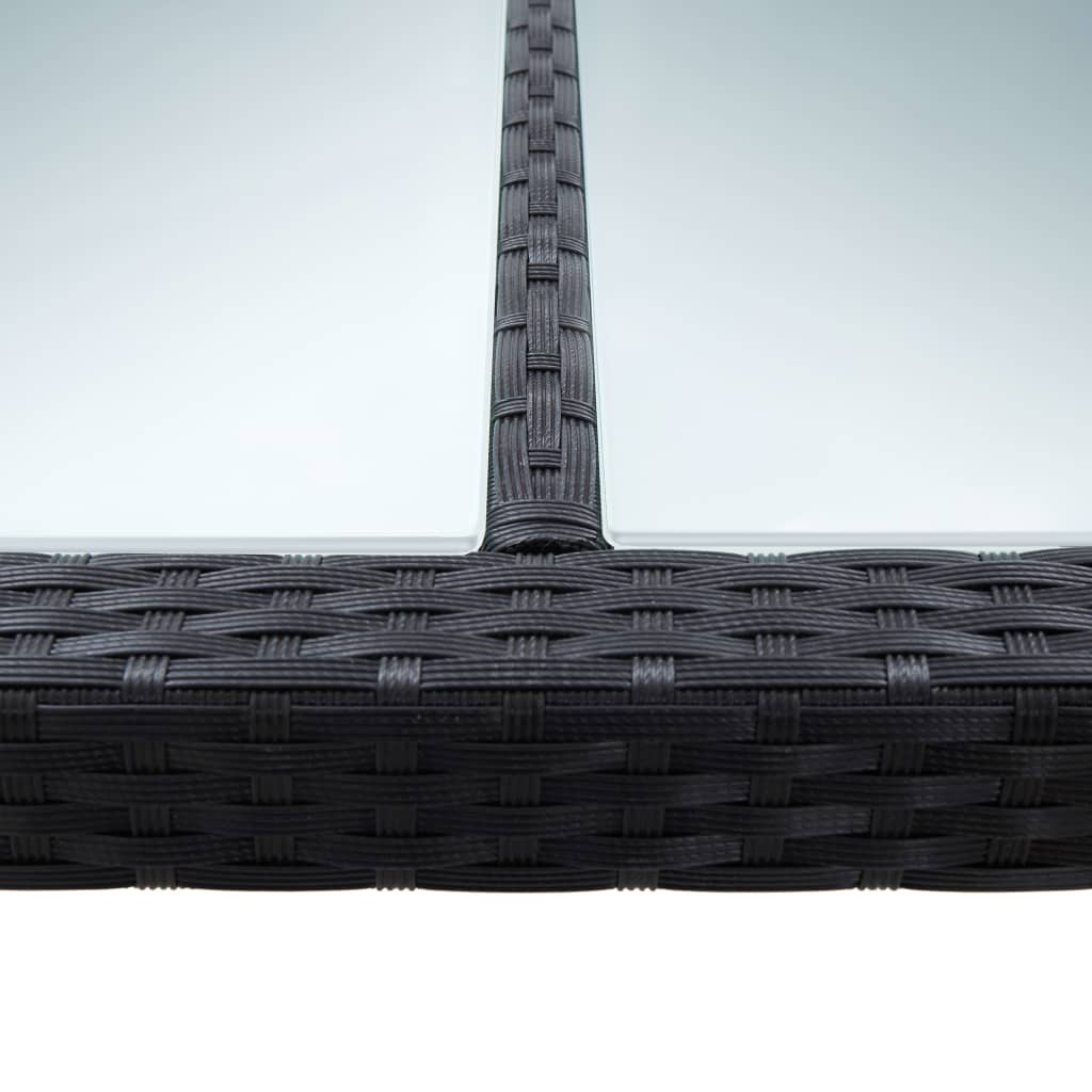 vidaXL fekete polyrattan kerti étkezőasztal 200 x 200 x 74 cm
