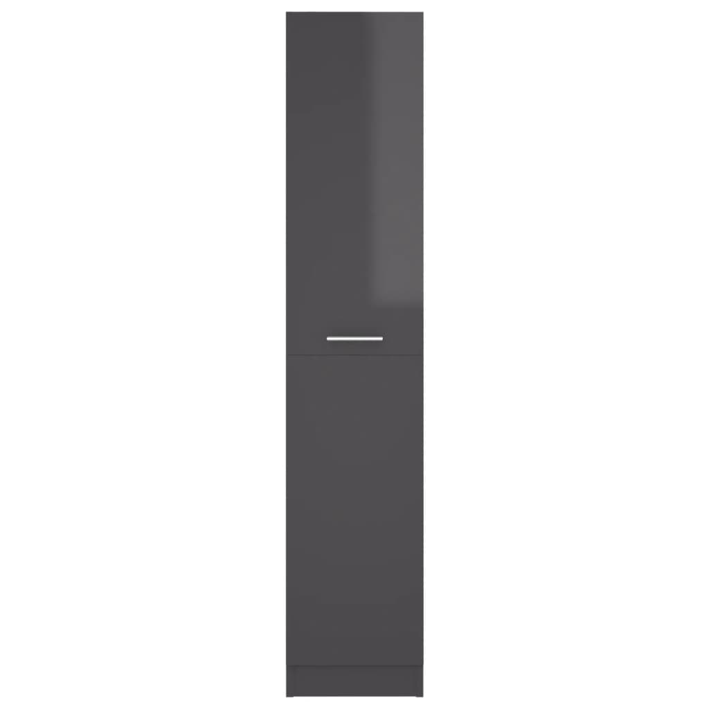 vidaXL magasfényű szürke forgácslap patikaszekrény 30 x 42,5 x 150 cm