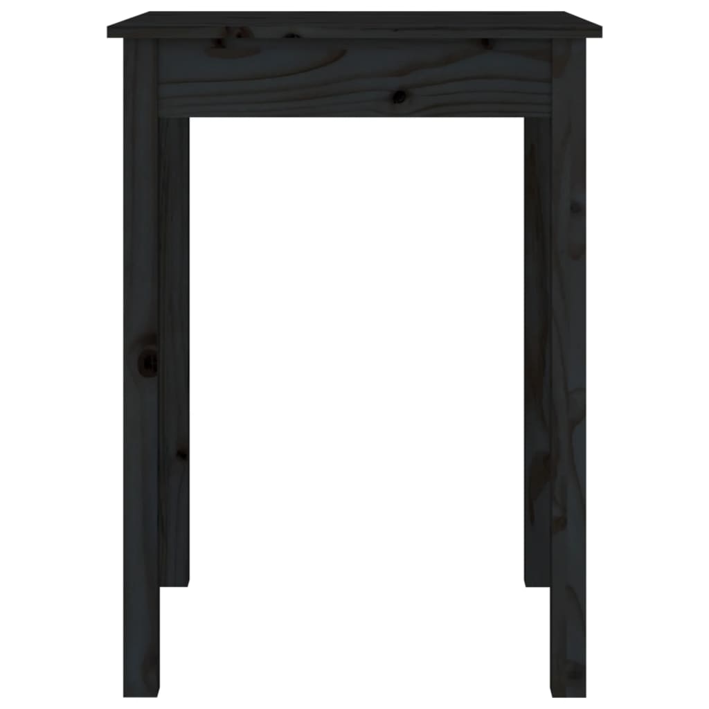 vidaXL fekete tömör fenyőfa ebédlőasztal 55 x 55 x 75 cm