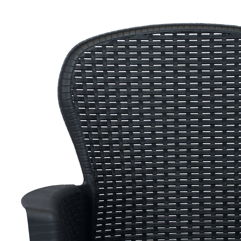 vidaXL 2 db antracit rattan hatású műanyag kerti szék párnával