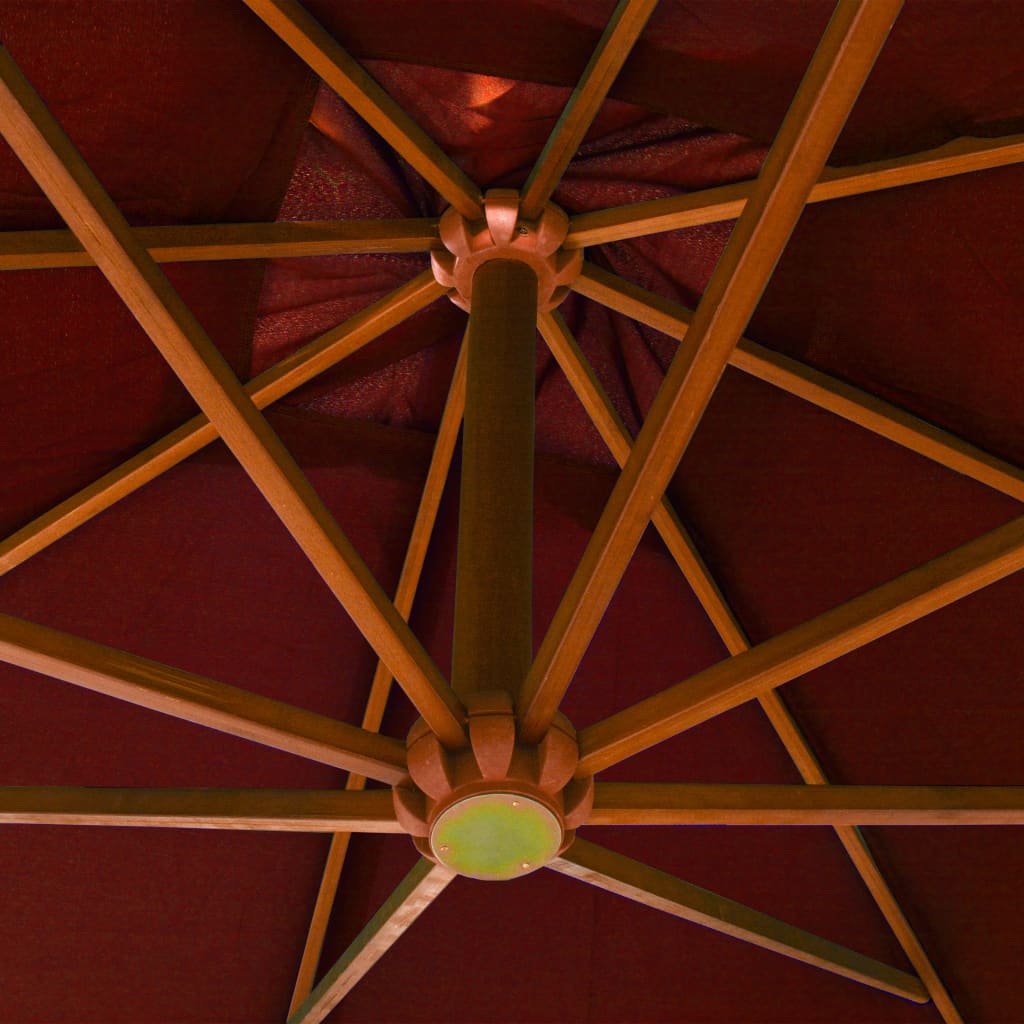 vidaXL terrakotta színű tömör fenyőfa függő napernyő rúddal 3 x 3 m