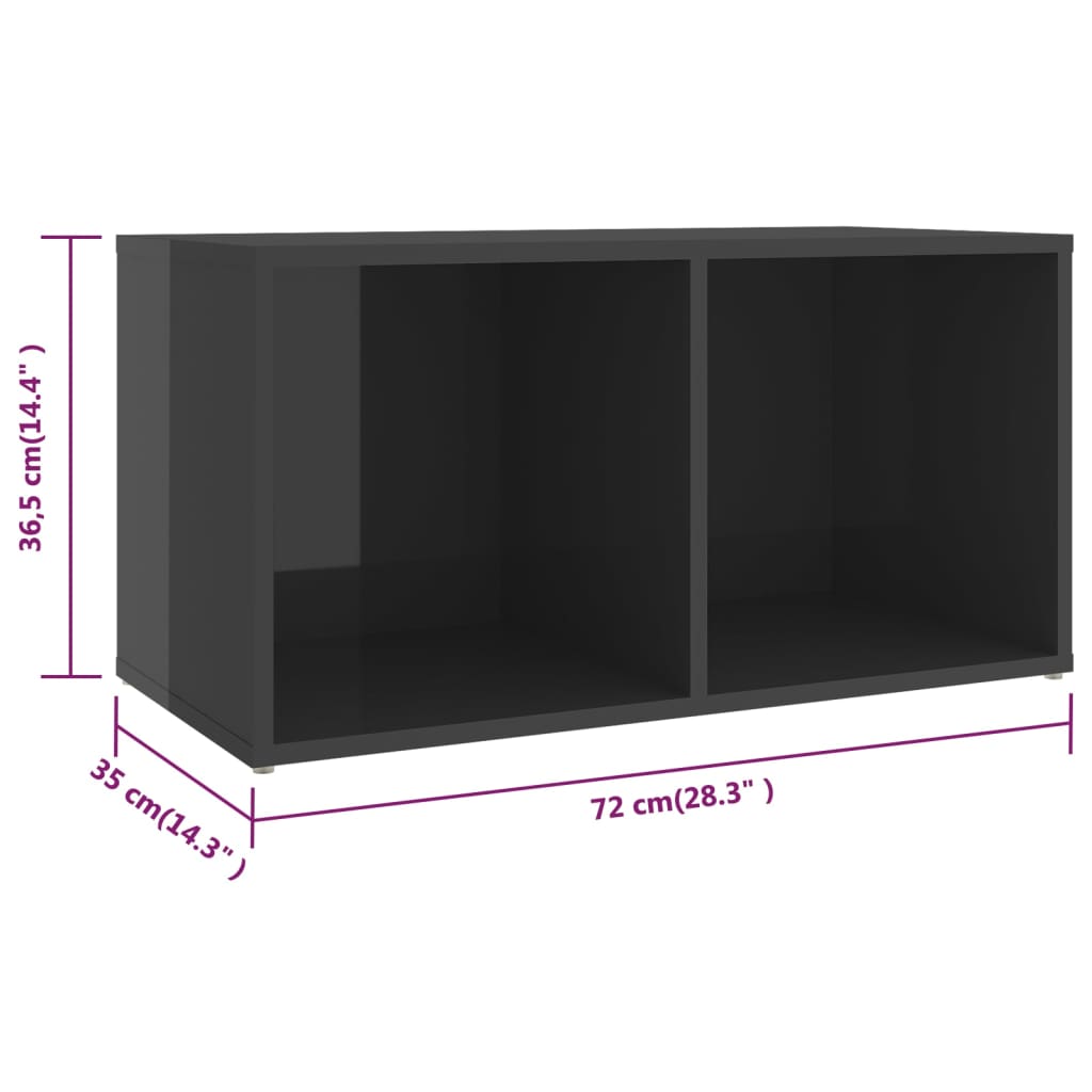 vidaXL 5 részes magasfényű szürke forgácslap TV-szekrény szett