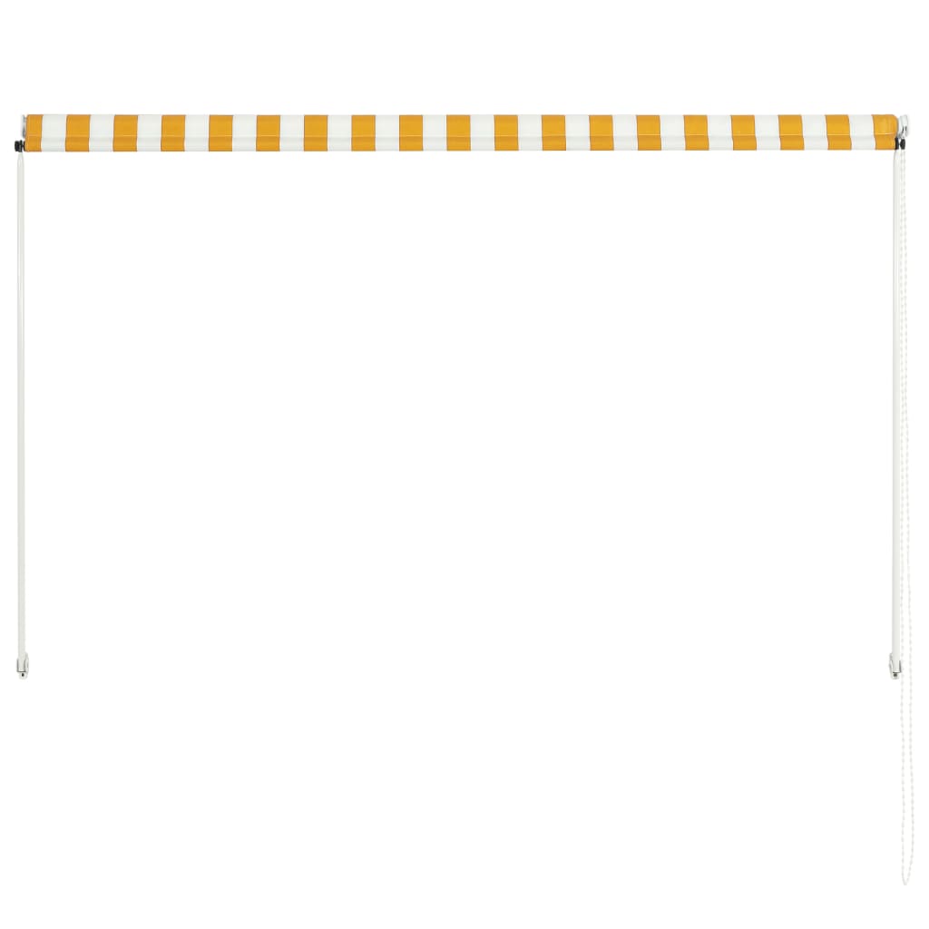 vidaXL feltekerhető sárga és fehér napellenző 200 x 150 cm