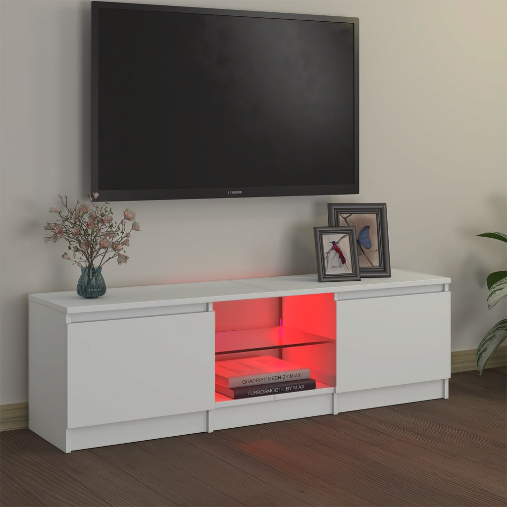 vidaXL fehér TV-szekrény LED lámpákkal 120 x 30 x 35,5 cm
