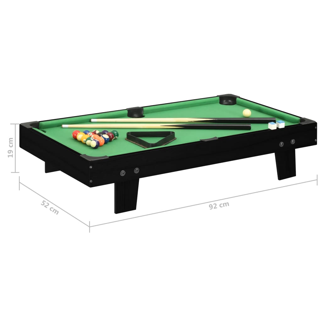 vidaXL fekete és zöld mini biliárdasztal 92 x 52 x 19 cm