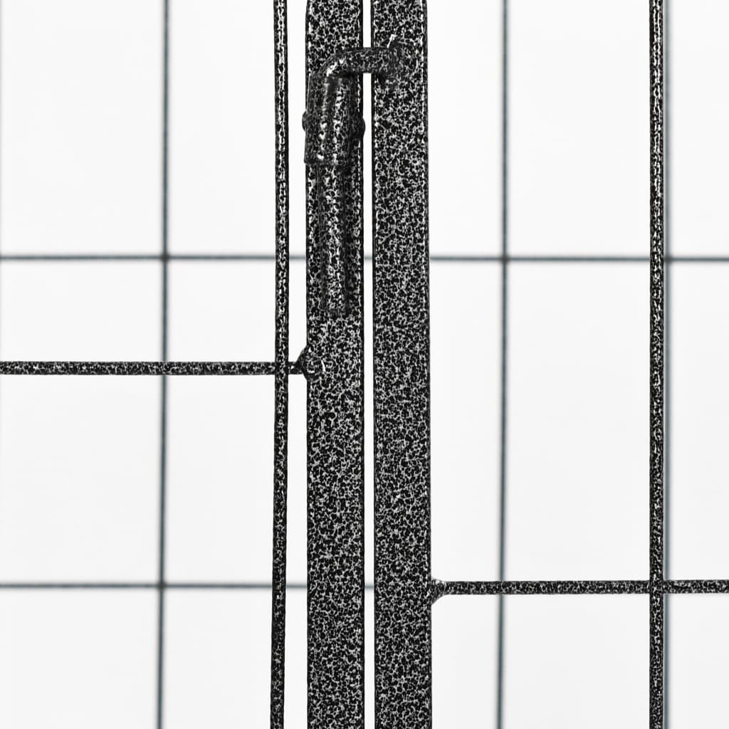 vidaXL fekete acél nagy teherbírású kutyakennel 120 x 80 x 70 cm