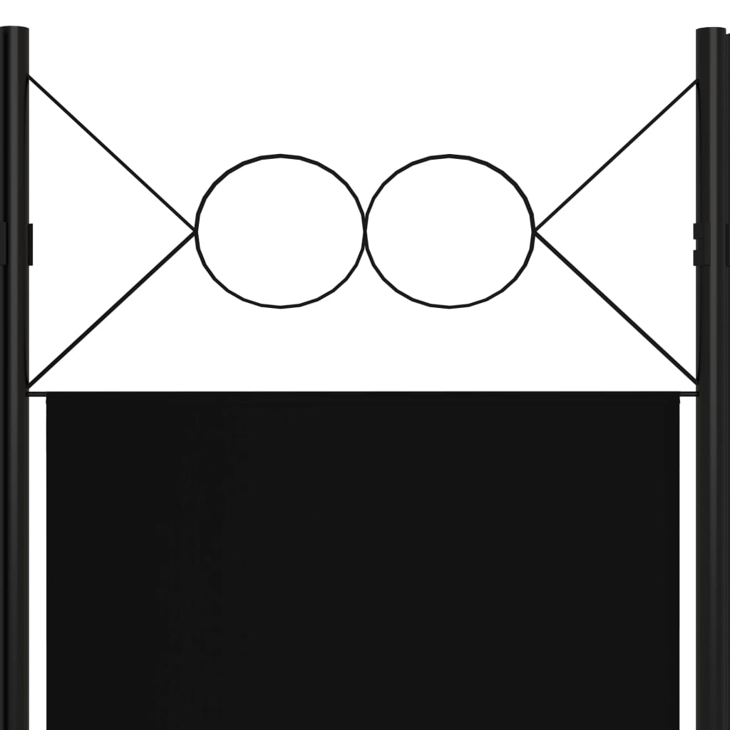 vidaXL fekete 6 paneles paraván 240 x 180 cm