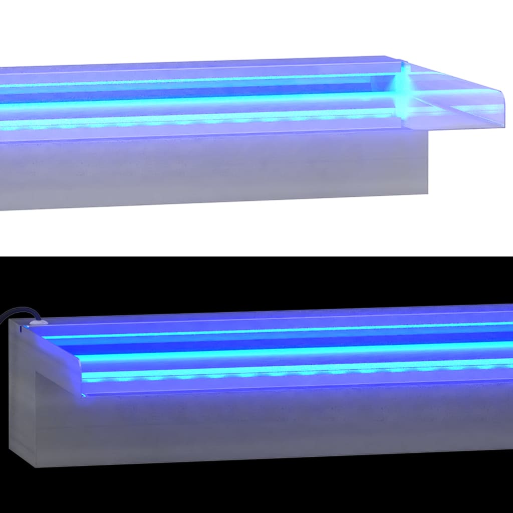 vidaXL rozsdamentes acél vízeséskifolyó RGB LED-ekkel 45 cm