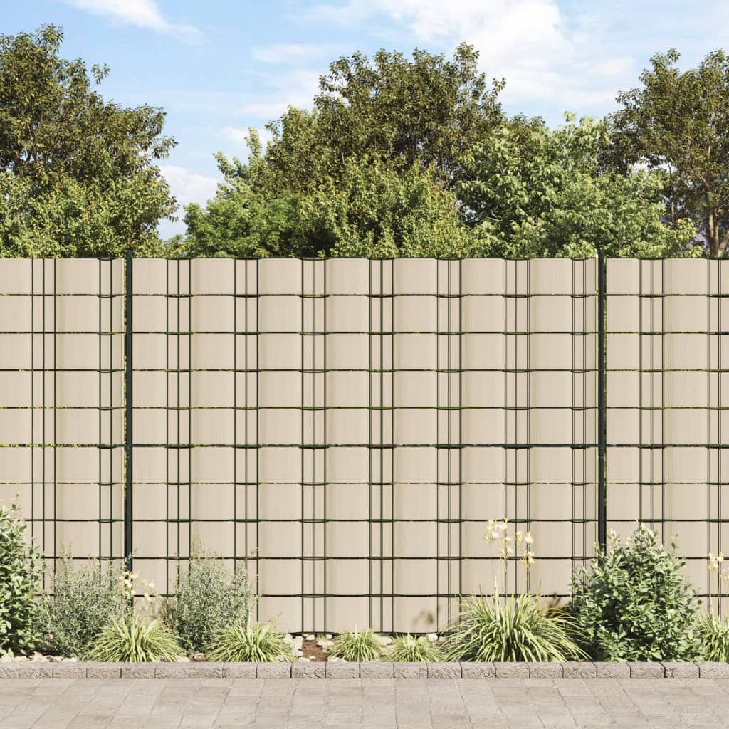 vidaXL 4 db krémszínű PVC kerti árnyékoló kerítés 35 x 0,19 m