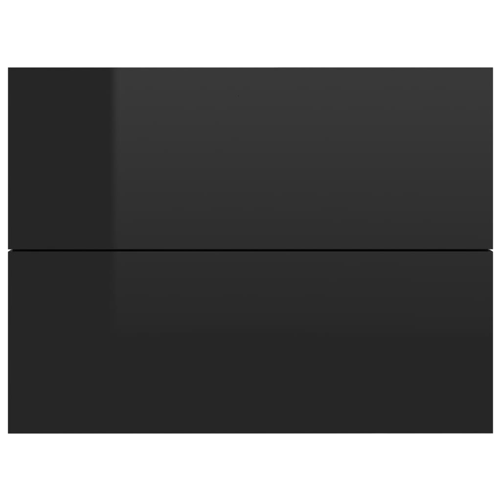 vidaXL 2 db magasfényű fekete forgácslap éjjeliszekrény 40x30x30 cm