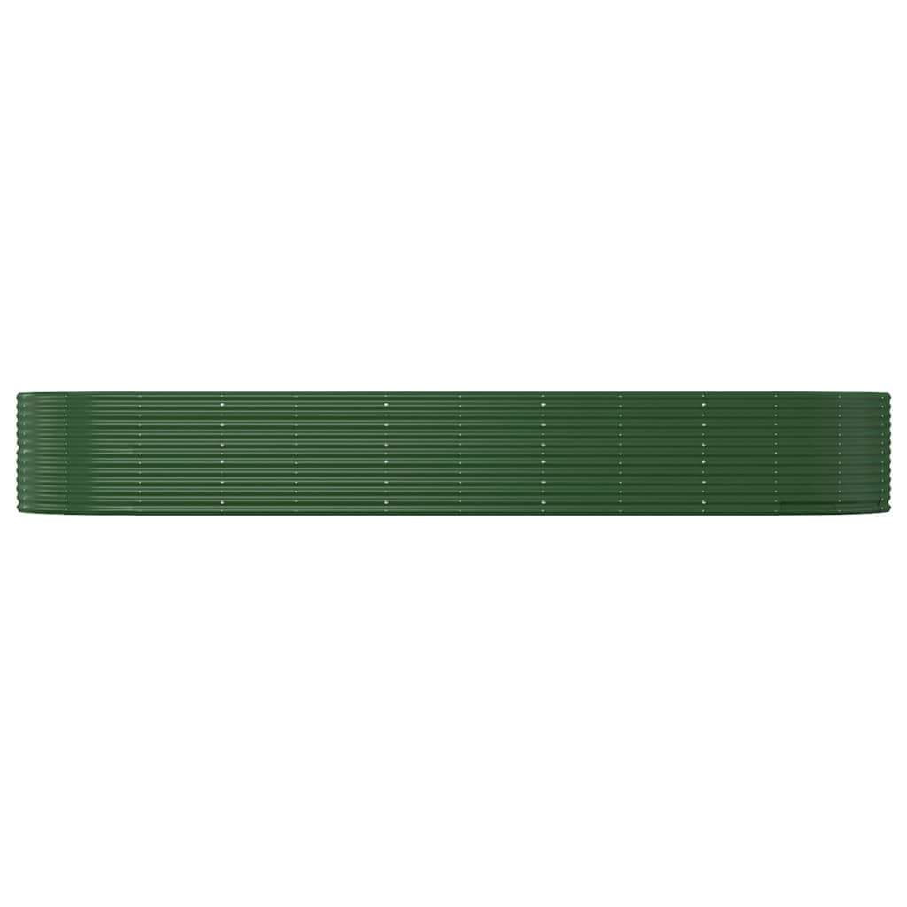 vidaXL zöld porszórt acél kerti magaságyás 447 x 140 x 68 cm